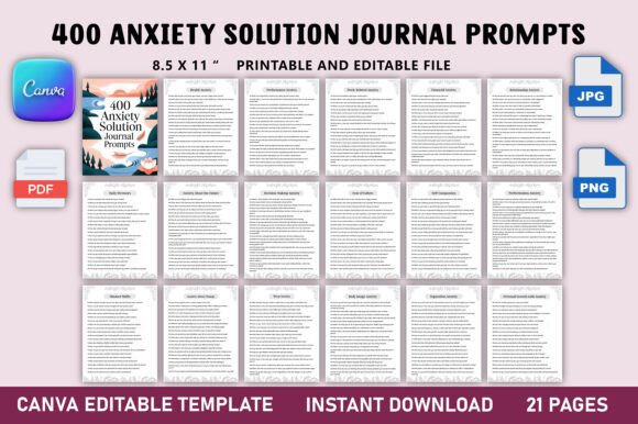 400 Anxiety Solution Journal Prompts: A Practical, Customizable Tool for Grounded Self-Reflection