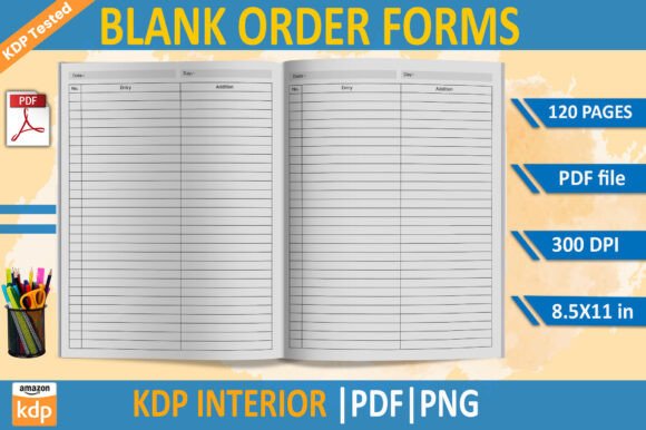 Blank Order Forms KDP Interior Template