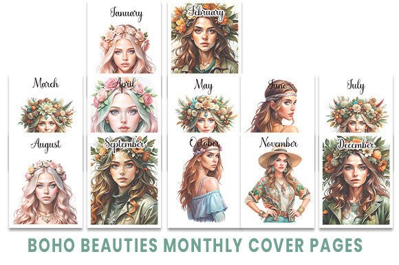 Boho Beauties Monthly Cover Pages