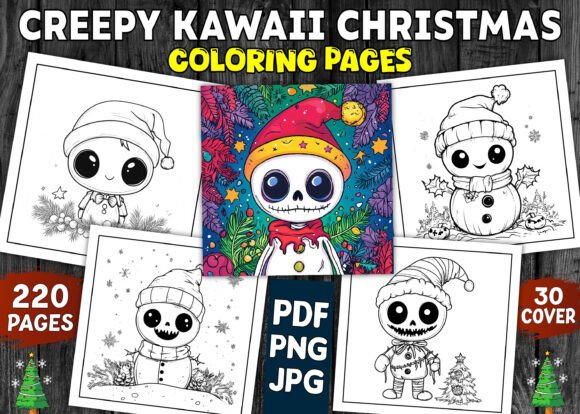 Creepy Kawaii Christmas Coloring Pages