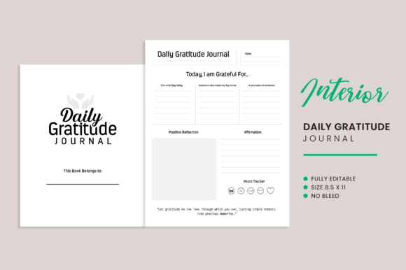 Daily Gratitude Journal Logbook KDP
