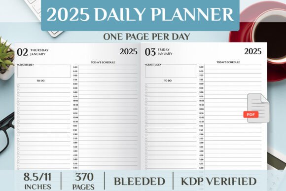 Daily Planner 2025 – 1 Page Per Day
