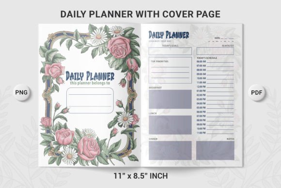 Daily Planner with Cover Page KDP 03: A Print-Ready Option for Self-Publishers and Planners