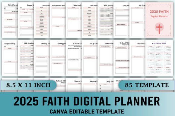 Editable 2025 Faith Digital Planner