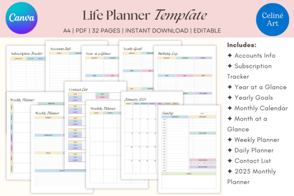 Editable 2025 Life Planner Template