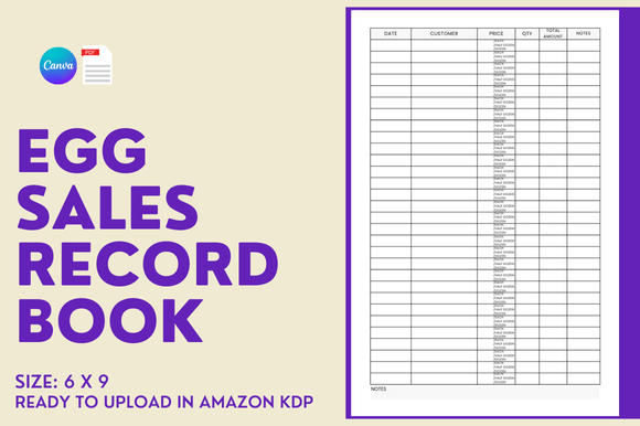 Egg Sales Record Book - KDP Template