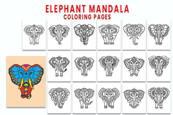 Elephant Mandala Coloring Pages