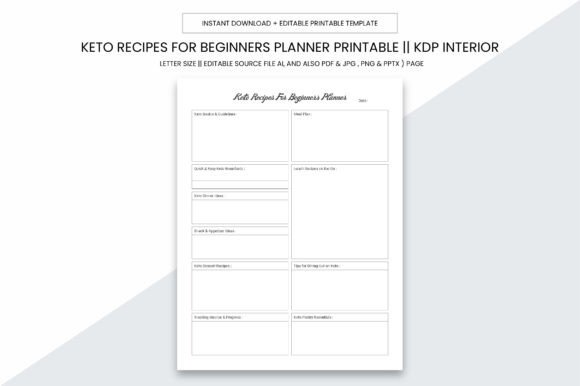 Keto Recipes for Beginners Planner
