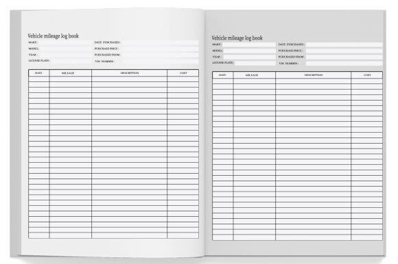 Mileage Log Book Vehicle KDP
