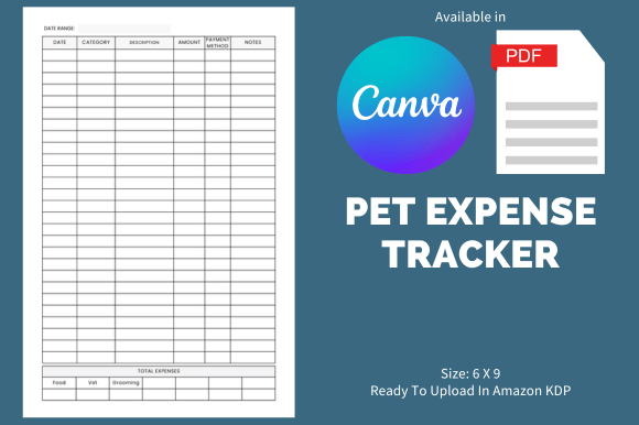 Pet Expense Tracker - KDP Template