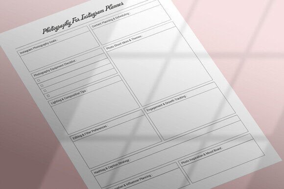 Photography for Instagram Planner
