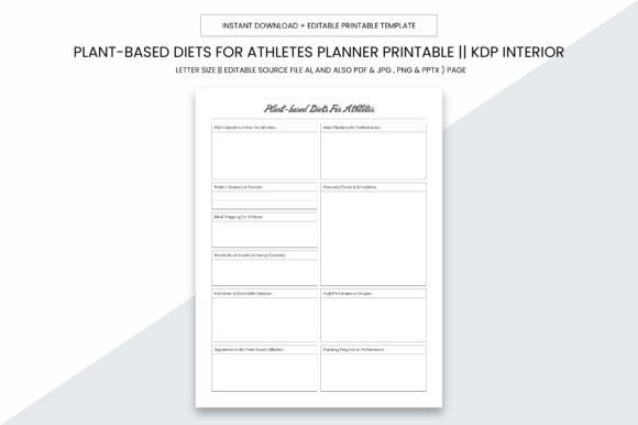 Plant-Based Diets for Athletes Planner