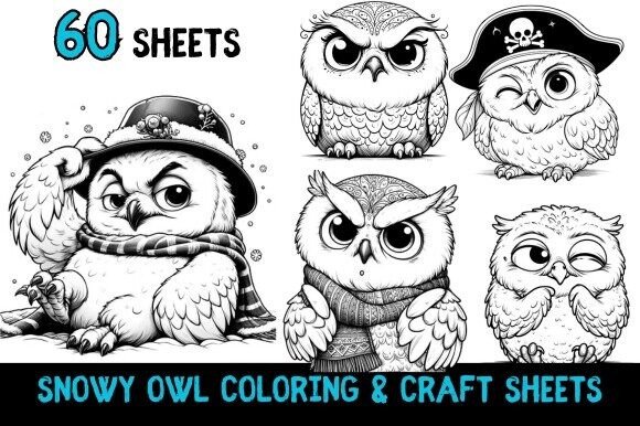 Snowy Owl Coloring Craft Sheets